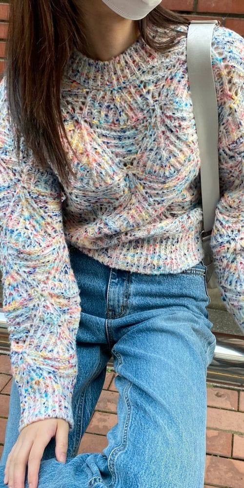 MSTORY - Korean Children Fashion - #Kfashion4kids - Rain Ska Round Knit Tee - 6