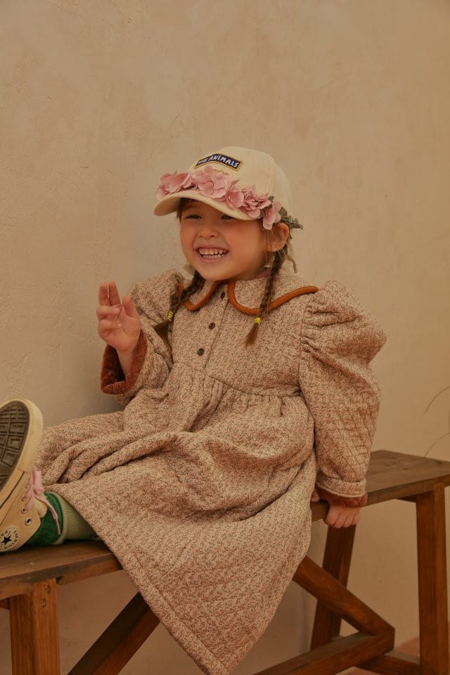 MUMUNBABA - Korean Children Fashion - #Kfashion4kids - Quilting Collar One-piece - 4
