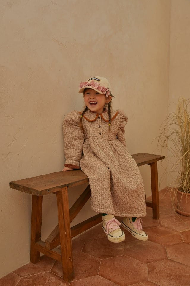 MUMUNBABA - Korean Children Fashion - #Kfashion4kids - Quilting Collar One-piece - 5