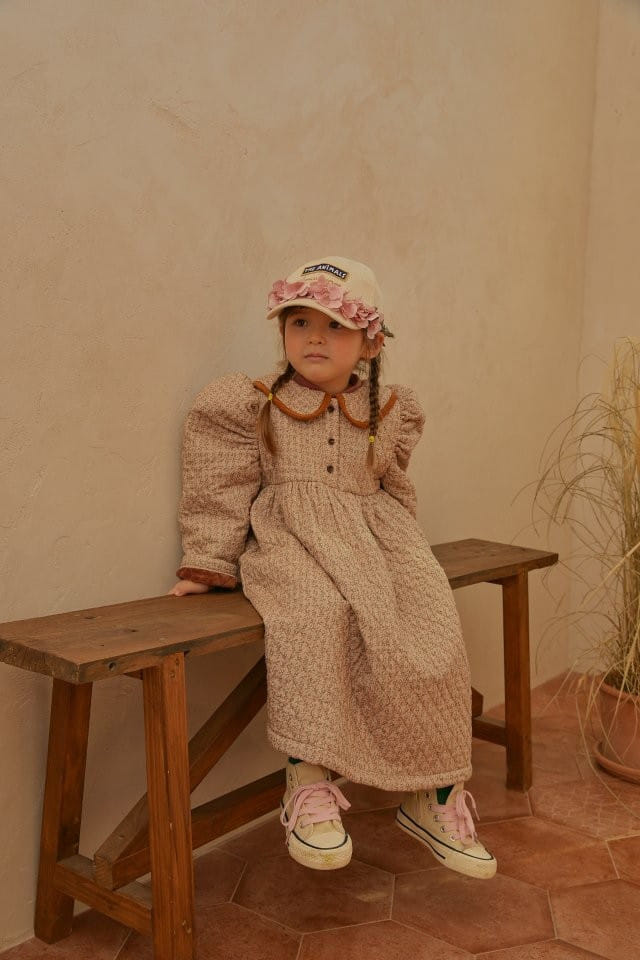 MUMUNBABA - Korean Children Fashion - #Kfashion4kids - Quilting Collar One-piece - 6