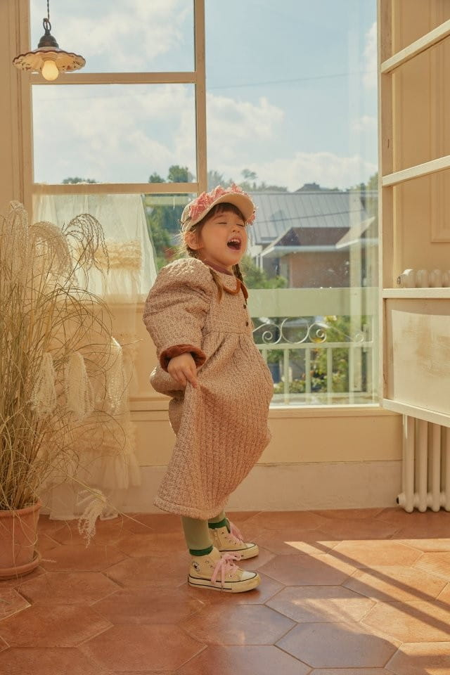 MUMUNBABA - Korean Children Fashion - #Kfashion4kids - Quilting Collar One-piece - 9