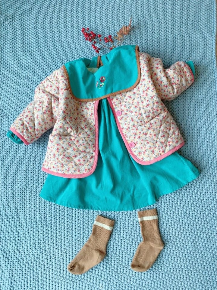 MUMUNBABA - Korean Children Fashion - #Kfashion4kids - Cherry Blossoms Padding Jumper - 6