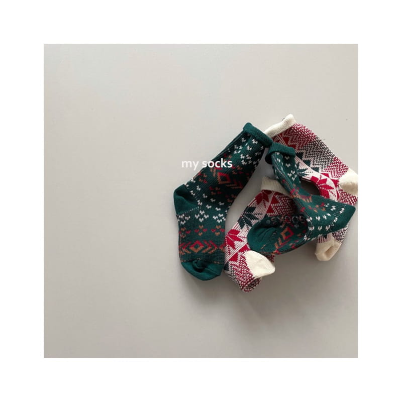 MY SOCKS - Korean Children Fashion - #Kfashion4kids - Christmas Socks [set of 2] - 6