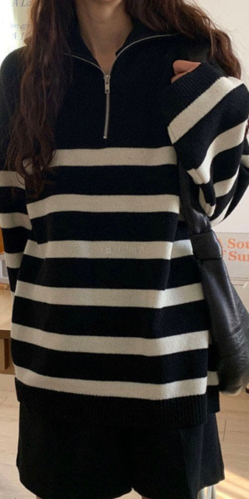 NEUF NINE - Korean Children Fashion - #Kfashion4kids - Lamp Strips Halh Zip-up - 3