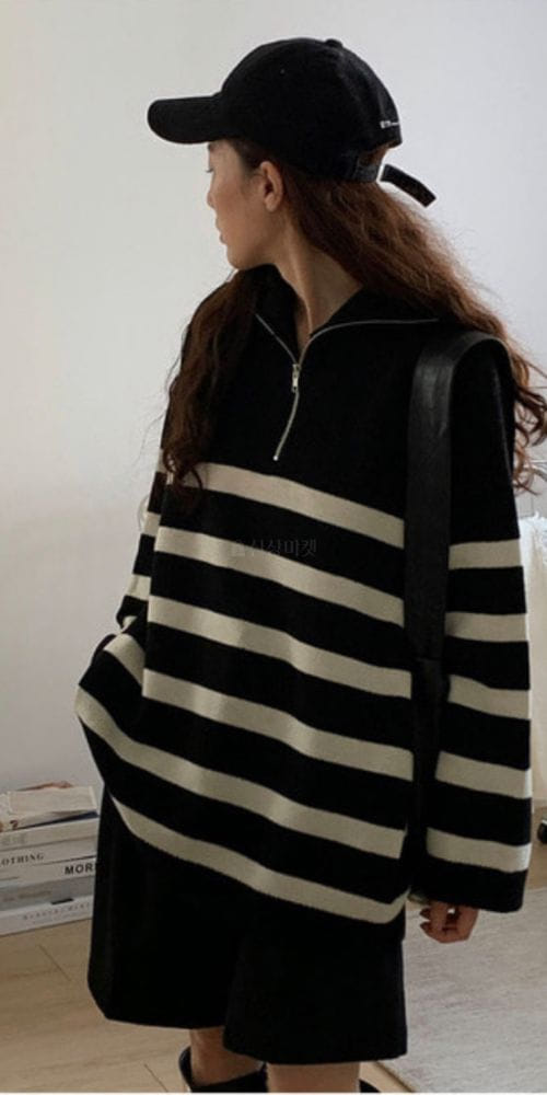 NEUF NINE - Korean Children Fashion - #Kfashion4kids - Lamp Strips Halh Zip-up - 4
