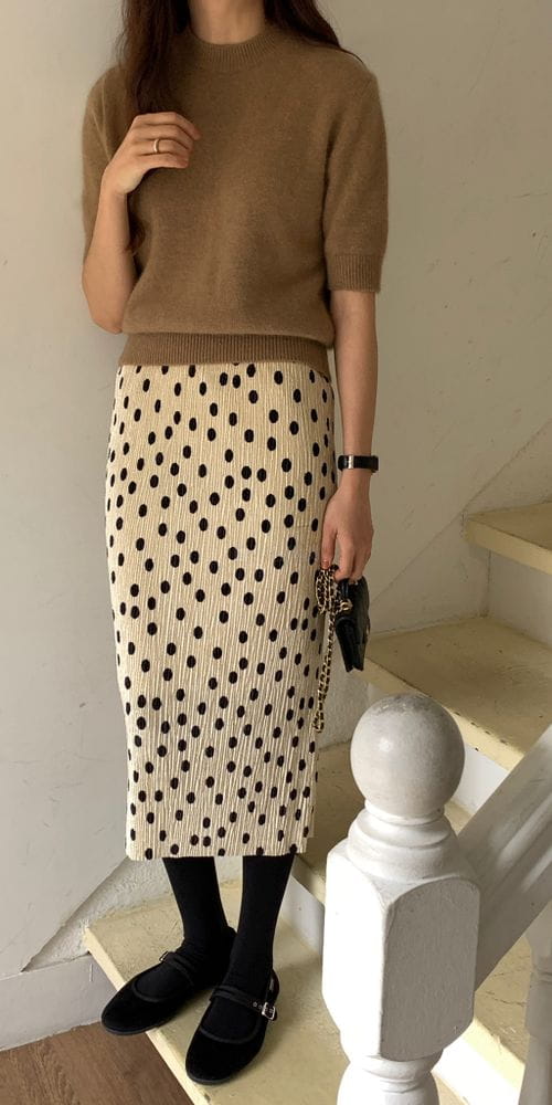 ONDO - Korean Children Fashion - #Kfashion4kids - Velvet Dot Skirt - 3