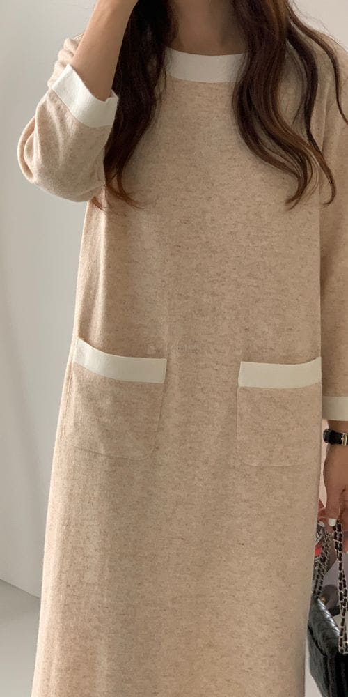 ONDO - Korean Children Fashion - #Kfashion4kids - Knit Collar One-piece - 2