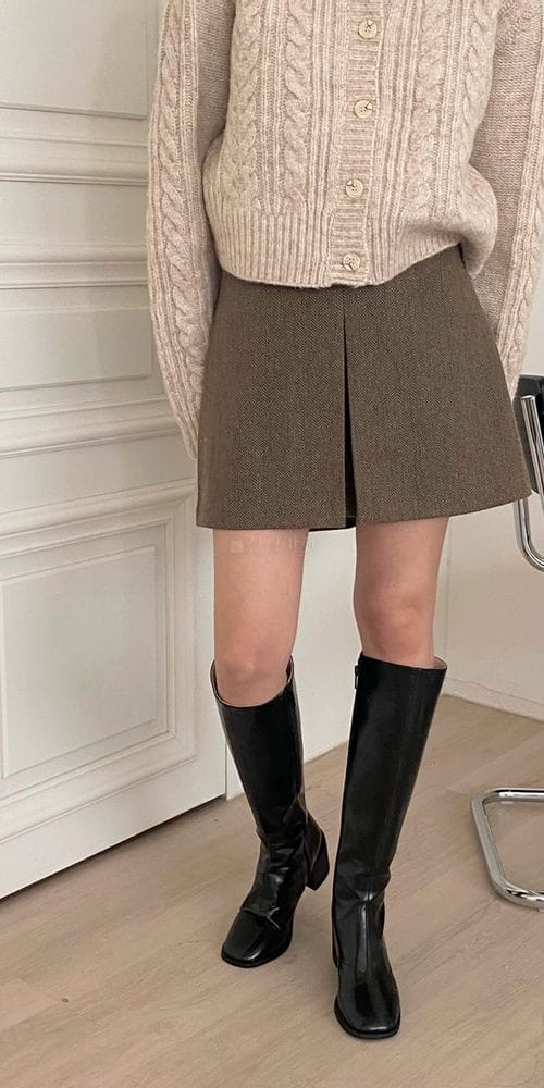 ONEAND - Korean Children Fashion - #Kfashion4kids - Herringbone Mini Skirt - 2