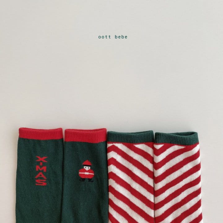 OOTT BEBE - Korean Children Fashion - #Kfashion4kids - Christmas Socks [set of 4] - 2