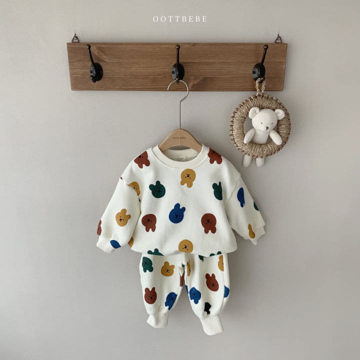 OOTT BEBE - Korean Children Fashion - #Kfashion4kids - Happy Top Bottom Set