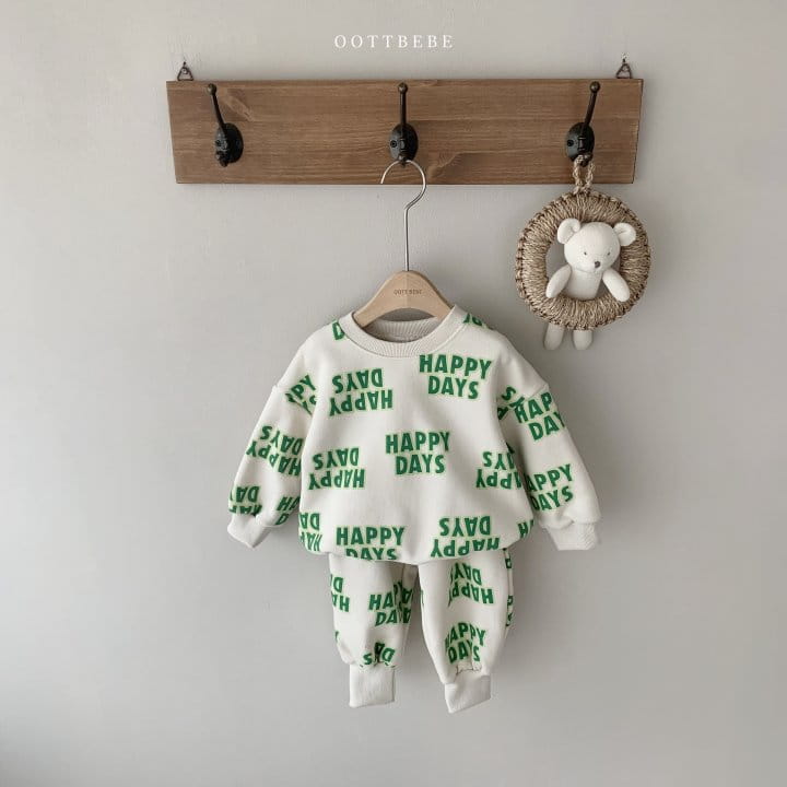 OOTT BEBE - Korean Children Fashion - #Kfashion4kids - Happy Top Bottom Set - 2