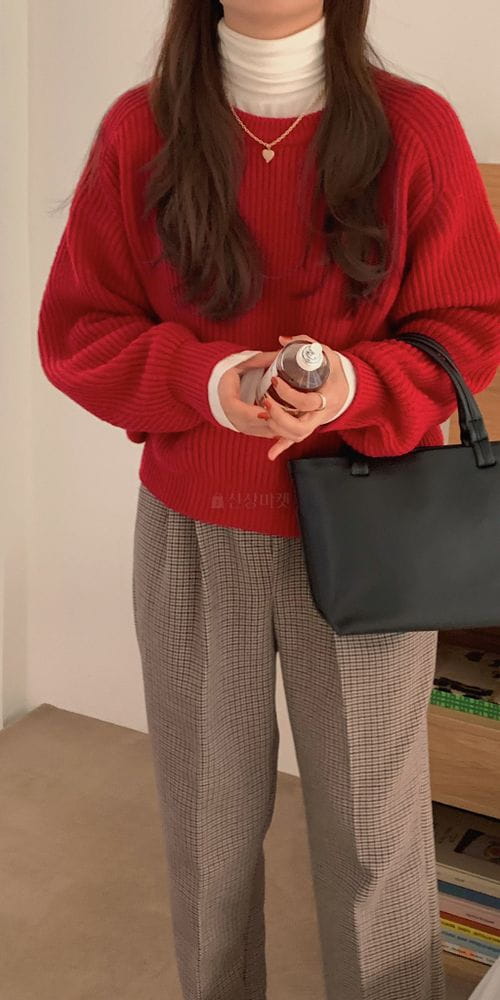 OSENSE - Korean Children Fashion - #Kfashion4kids - Sadle Round Knit Tee