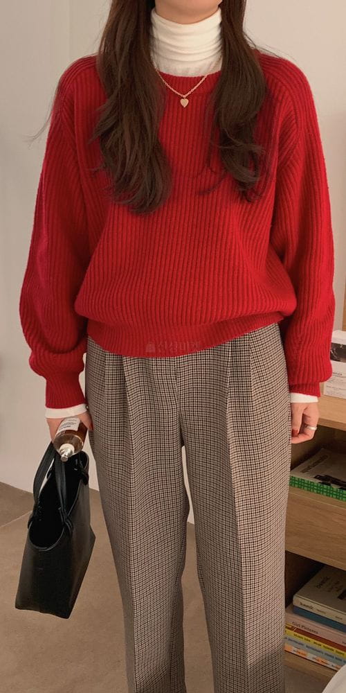 OSENSE - Korean Children Fashion - #Kfashion4kids - Sadle Round Knit Tee - 2
