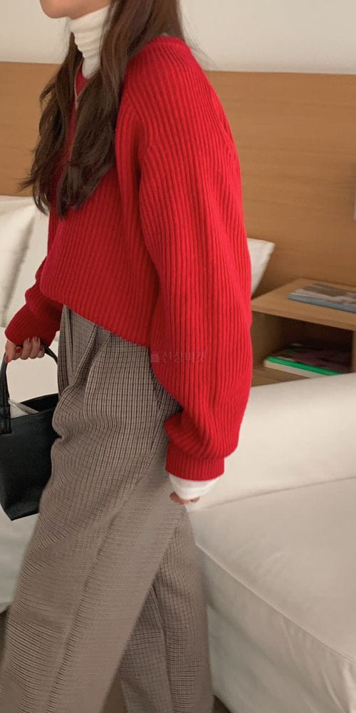OSENSE - Korean Children Fashion - #Kfashion4kids - Sadle Round Knit Tee - 3