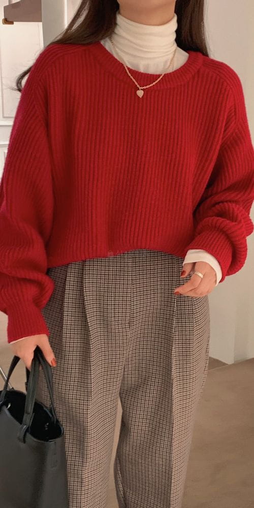OSENSE - Korean Children Fashion - #Kfashion4kids - Sadle Round Knit Tee - 4