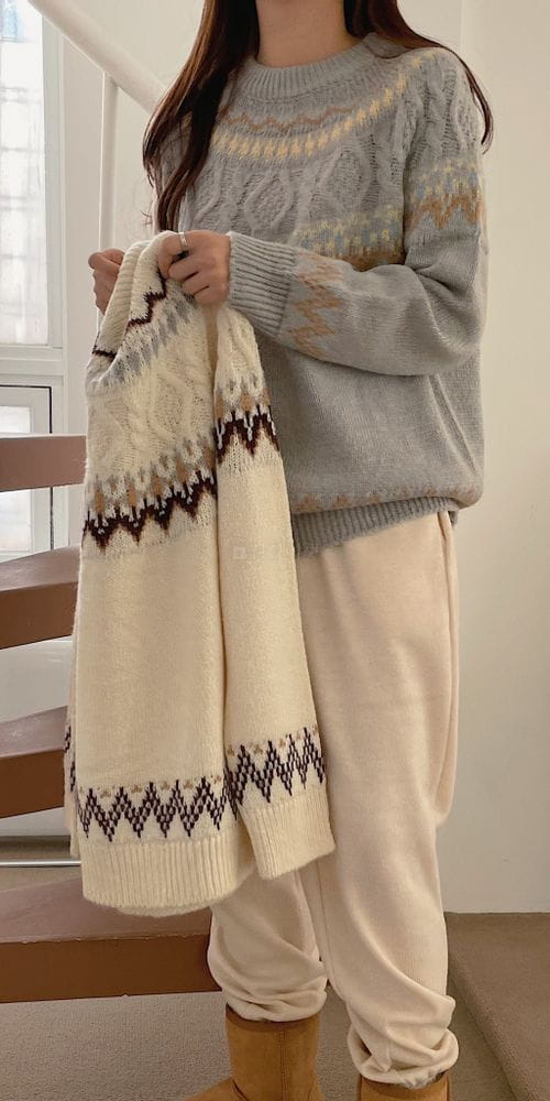 OSENSE - Korean Children Fashion - #Kfashion4kids - Winter Round Knit Tee - 2