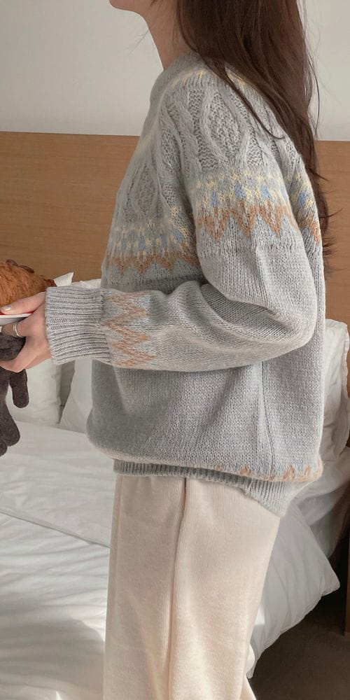 OSENSE - Korean Children Fashion - #Kfashion4kids - Winter Round Knit Tee - 4