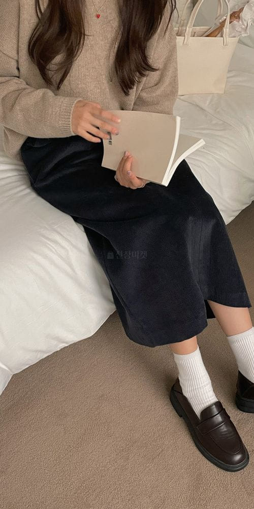 OSENSE - Korean Children Fashion - #Kfashion4kids - Rib Long Skirt - 4