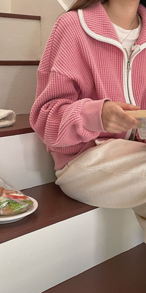 OSENSE - Korean Children Fashion - #Kfashion4kids - Big Waffle Cardigan