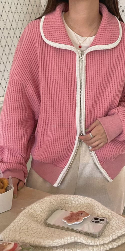 OSENSE - Korean Children Fashion - #Kfashion4kids - Big Waffle Cardigan - 2