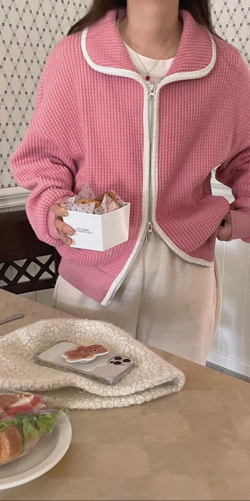 OSENSE - Korean Children Fashion - #Kfashion4kids - Big Waffle Cardigan - 3