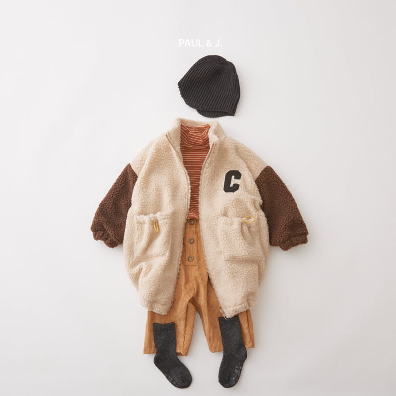 PAUL & J - Korean Children Fashion - #Kfashion4kids - Baseball Long Fleece Jacket