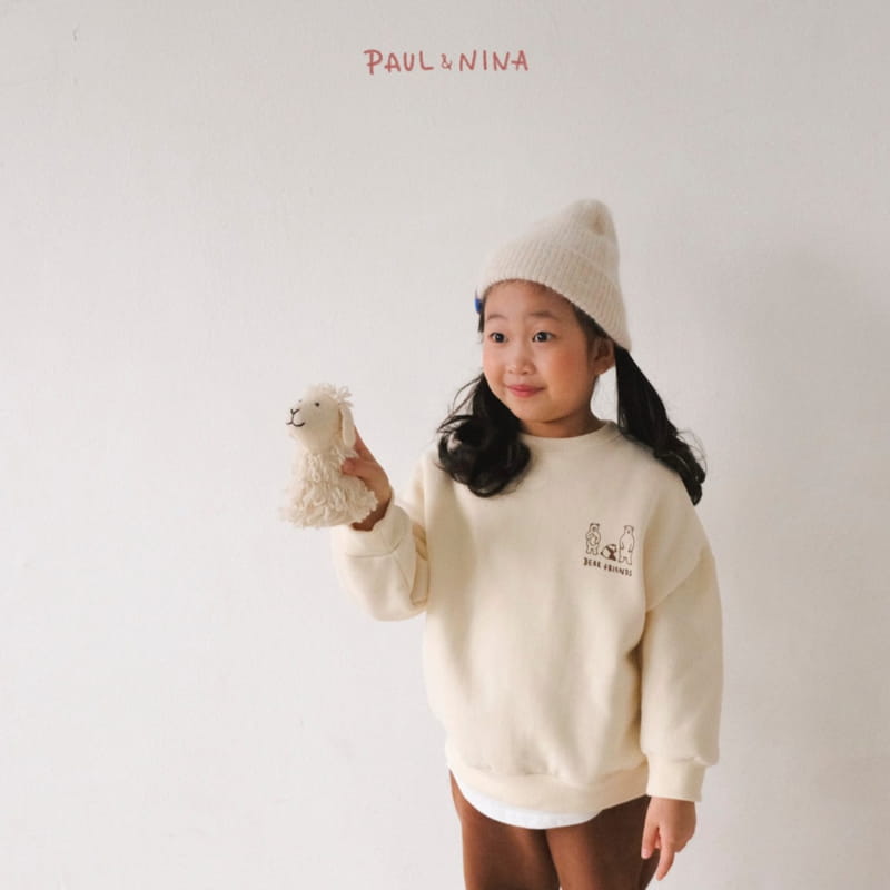 PAUL & NINA - Korean Children Fashion - #Kfashion4kids - Bear Friends Fleece Sweatshirt - 12