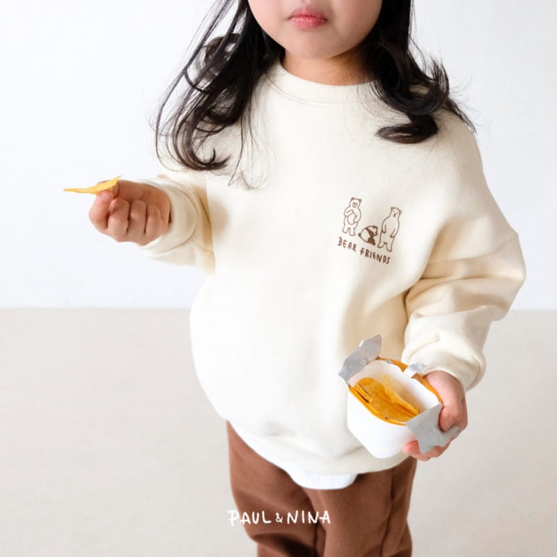 PAUL & NINA - Korean Children Fashion - #Kfashion4kids - Bear Friends Fleece Sweatshirt - 2