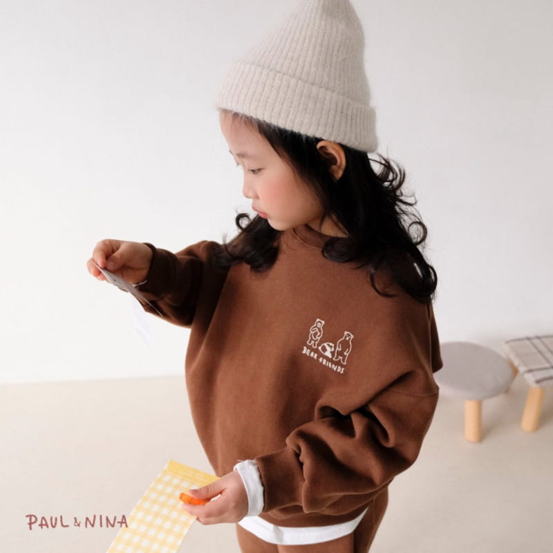 PAUL & NINA - Korean Children Fashion - #Kfashion4kids - Bear Friends Fleece Sweatshirt - 3