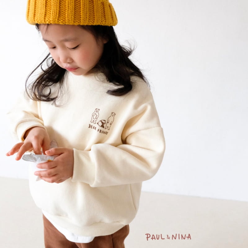 PAUL & NINA - Korean Children Fashion - #Kfashion4kids - Bear Friends Fleece Sweatshirt - 8