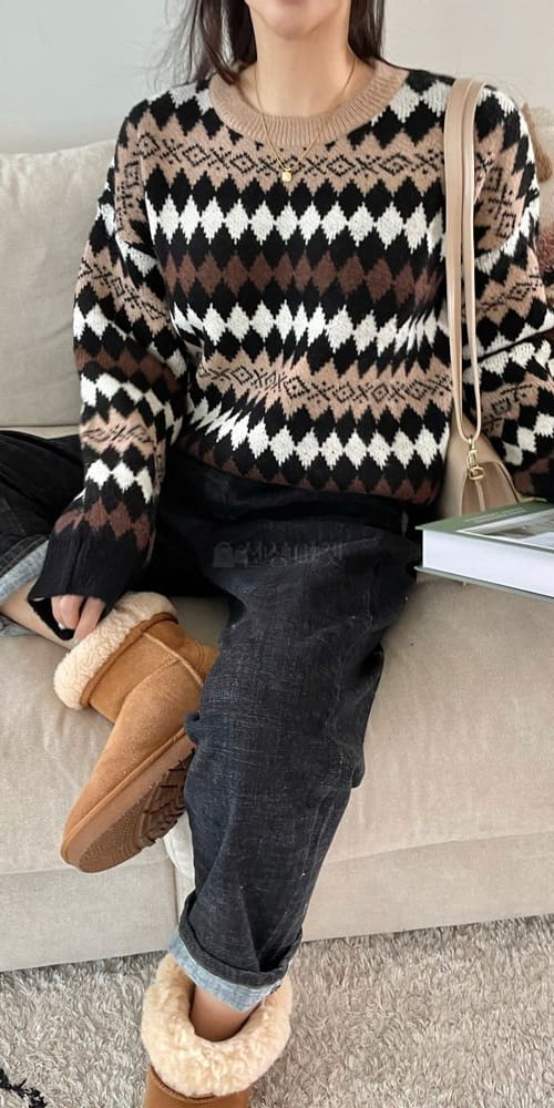 QUEEN - Korean Children Fashion - #Kfashion4kids - Lor Round Knit Tee