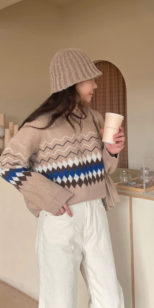 QUEEN - Korean Children Fashion - #Kfashion4kids - Esnic Round Knit Tee