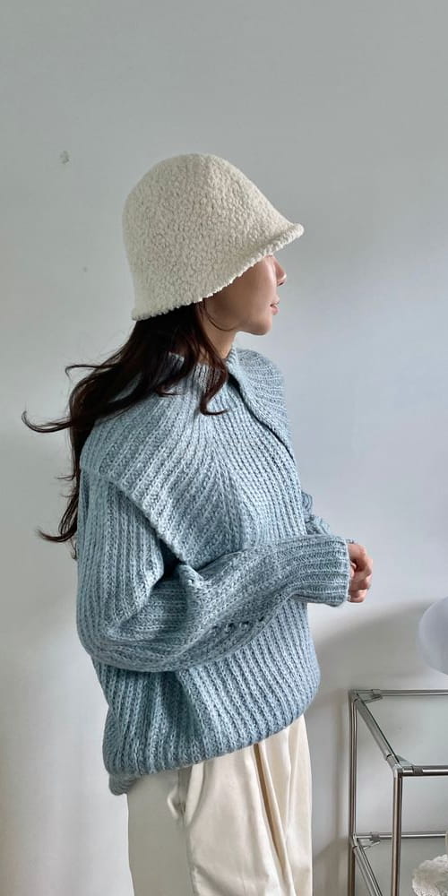QUEEN - Korean Children Fashion - #Kfashion4kids - Long Collar Knit Tee