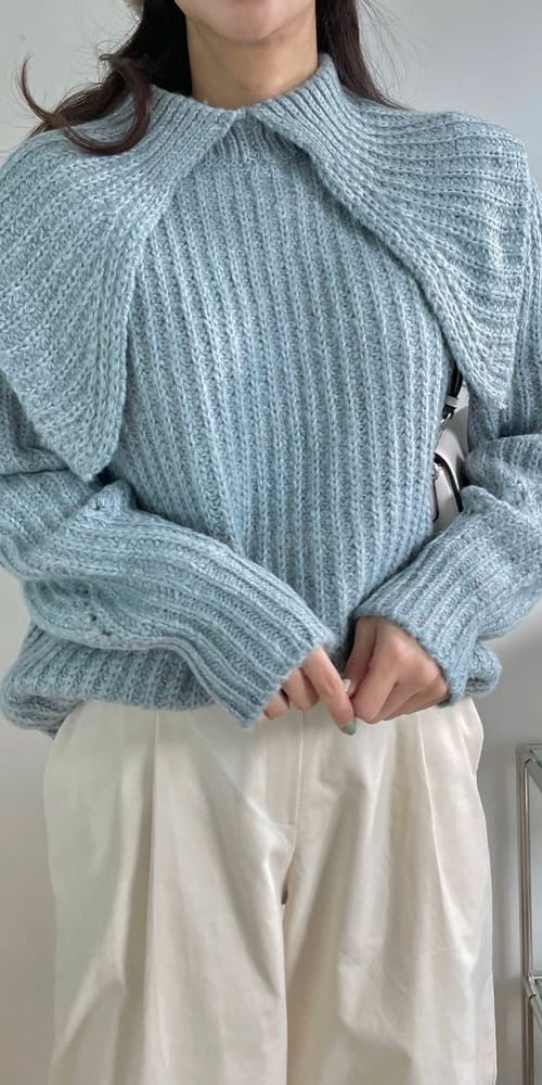 QUEEN - Korean Children Fashion - #Kfashion4kids - Long Collar Knit Tee - 3