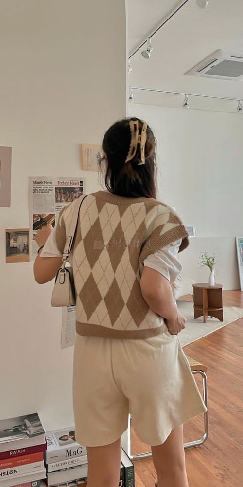 QUEEN - Korean Children Fashion - #Kfashion4kids - Crop Argyle Vest - 2