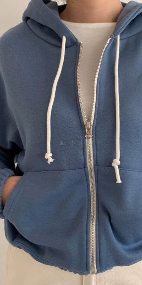 QUEENS MADE - Korean Children Fashion - #Kfashion4kids - Short Fleece Hoody Zip-up