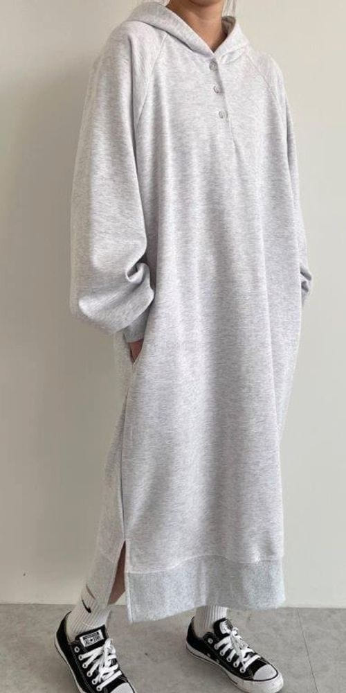 QUEENS MADE - Korean Children Fashion - #Kfashion4kids - Button Hoody Long One-piece - 2