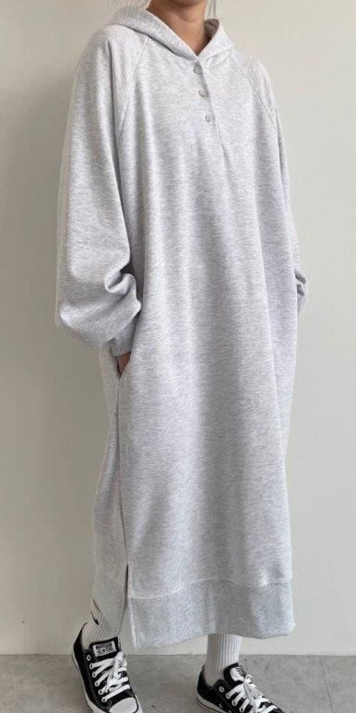 QUEENS MADE - Korean Children Fashion - #Kfashion4kids - Button Hoody Long One-piece - 3