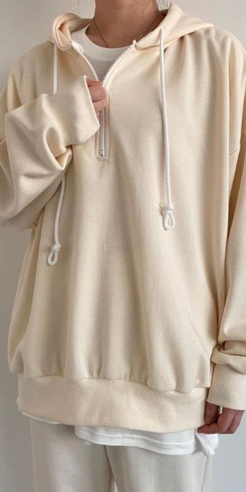 QUEENS MADE - Korean Children Fashion - #Kfashion4kids - Half Zip-up Hoody Bottom Set