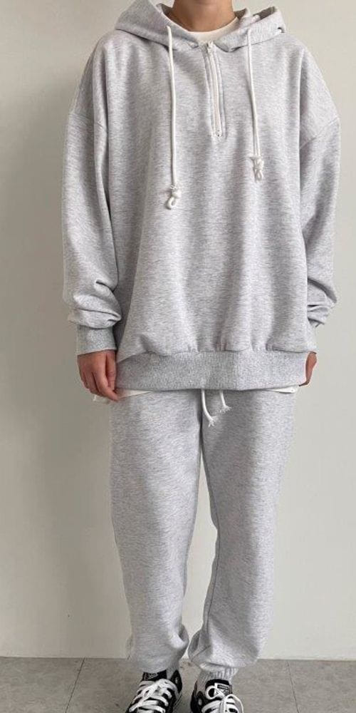 QUEENS MADE - Korean Children Fashion - #Kfashion4kids - Half Zip-up Hoody Bottom Set - 4