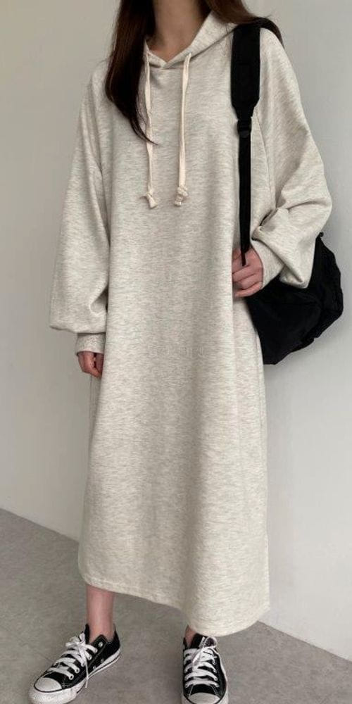 QUEENS MADE - Korean Children Fashion - #Kfashion4kids - Long Peach Hoody One-piece - 2