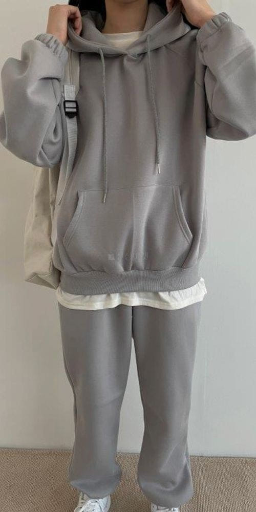 QUEENS MADE - Korean Children Fashion - #Kfashion4kids - Hoody Fleece Top Bottom Set - 2