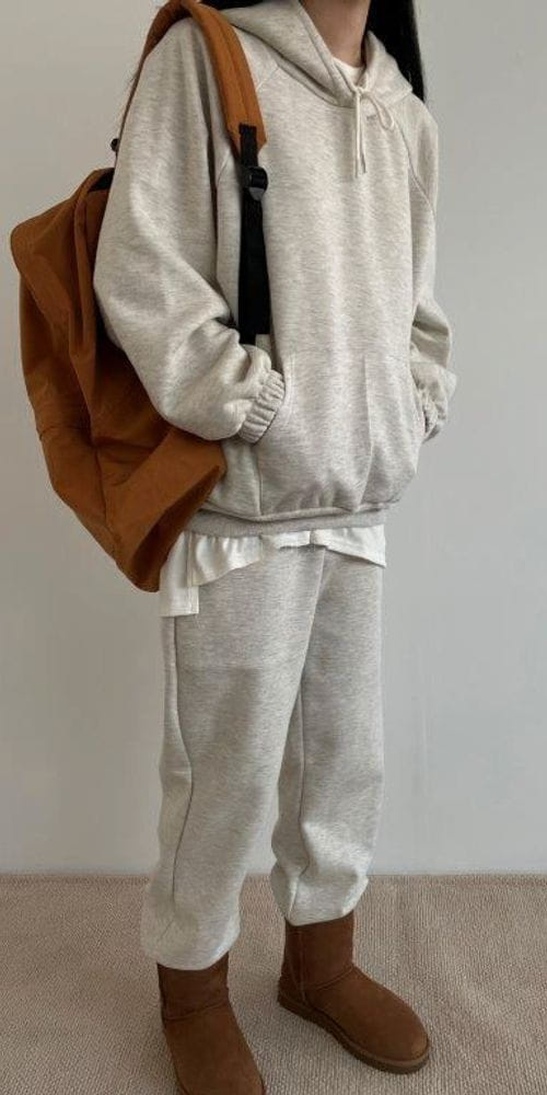QUEENS MADE - Korean Children Fashion - #Kfashion4kids - Hoody Fleece Top Bottom Set - 4