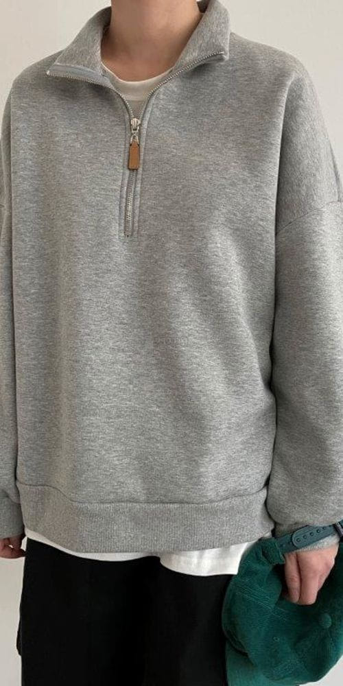 QUEENS MADE - Korean Children Fashion - #Kfashion4kids - Polor Half Zip-up Sweatshirt