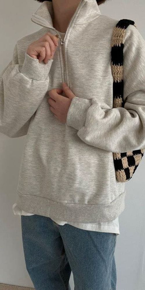 QUEENS MADE - Korean Children Fashion - #Kfashion4kids - Polor Half Zip-up Sweatshirt - 4
