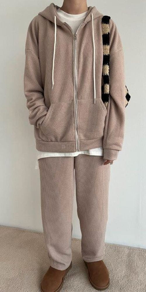 QUEENS MADE - Korean Children Fashion - #Kfashion4kids - Cozy Knit Trainning Top Bottom Set - 2