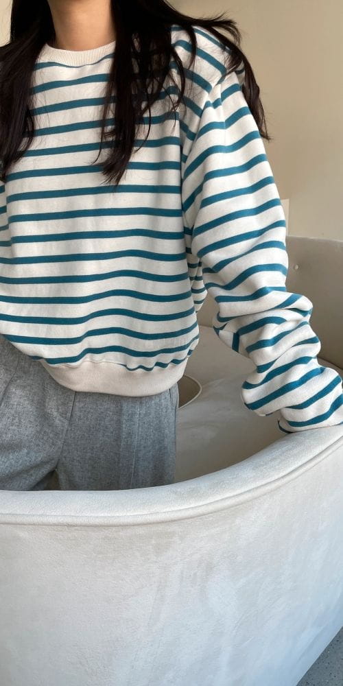 RAVI - Korean Children Fashion - #Kfashion4kids - Pad Striped Sweatshirt - 2