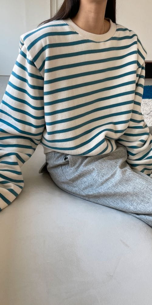 RAVI - Korean Children Fashion - #Kfashion4kids - Pad Striped Sweatshirt - 3