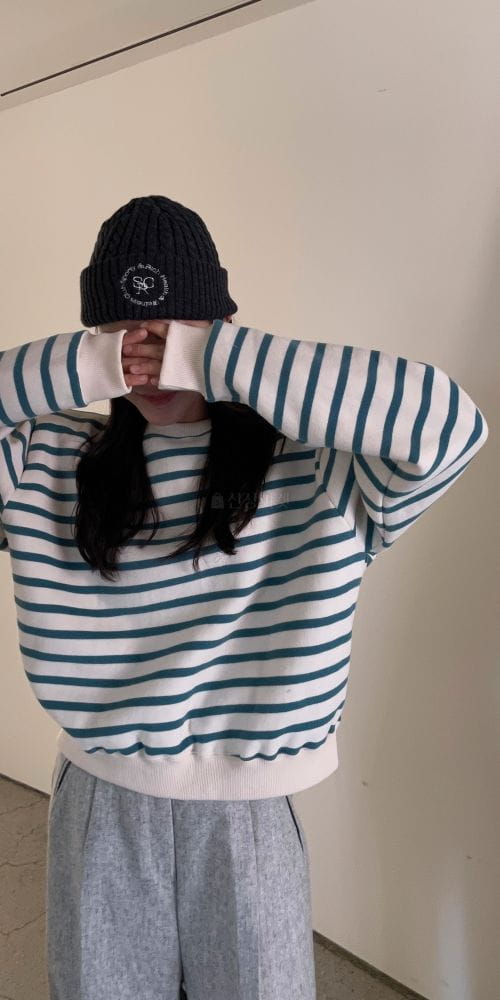RAVI - Korean Children Fashion - #Kfashion4kids - Pad Striped Sweatshirt - 4