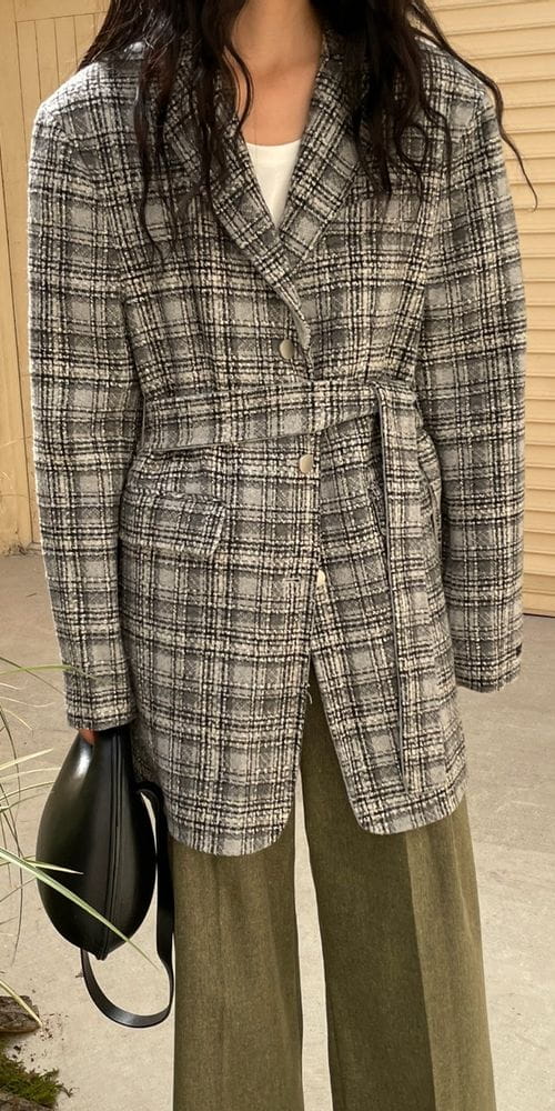 RAVI - Korean Children Fashion - #Kfashion4kids - Hand Made Windy Check Coat - 3